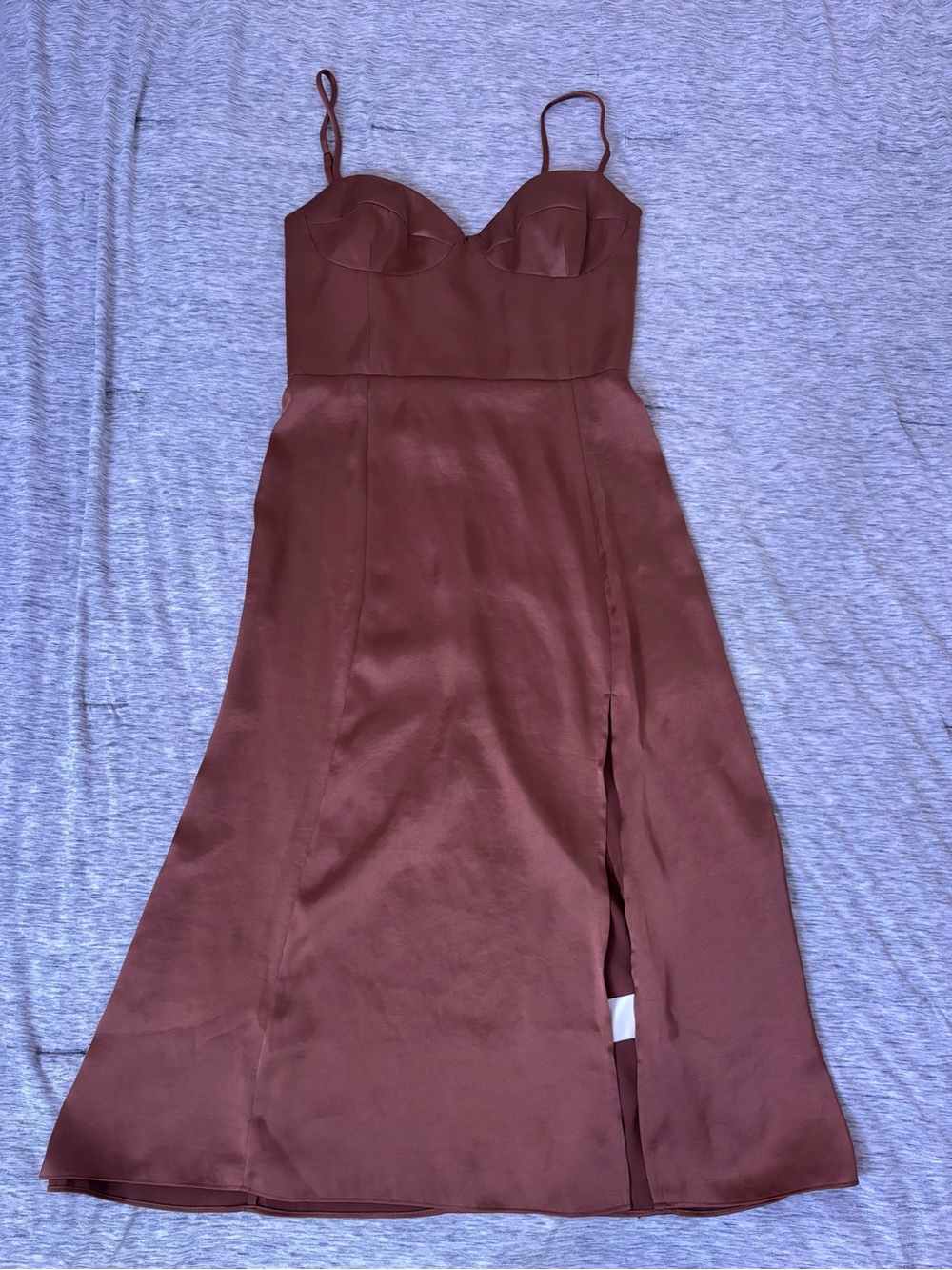 Aritzia Satin Bustier Midi Dress - Picture 3 of 7
